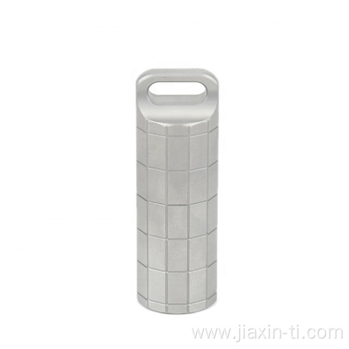 Portable Keychain Pill Holder Container Titanium Case